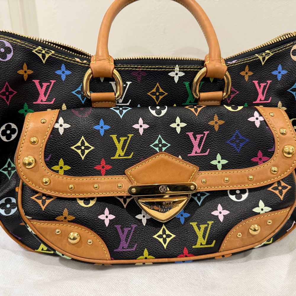 Louis Vuitton Black and Tan Multicolor Shoulder Bag